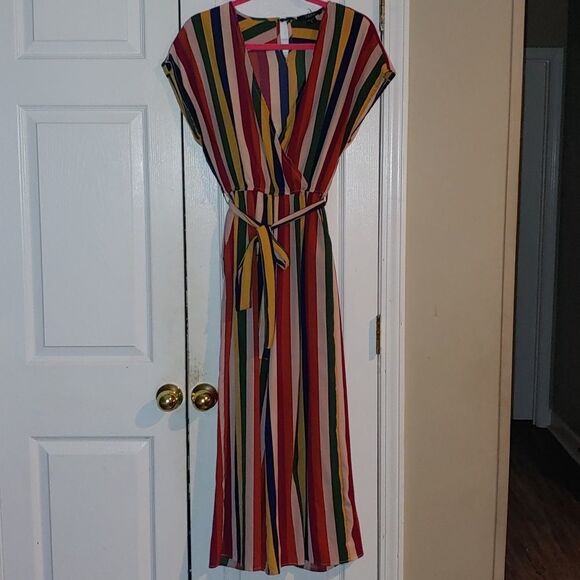 Toxik3  striped   jumpsuit    Sz L  NWOT - Picture 1 of 6